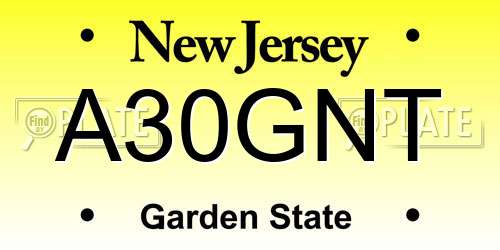 A30GNT New Jersey License Plate