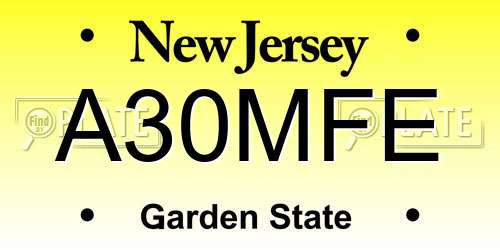 A30MFE New Jersey License Plate