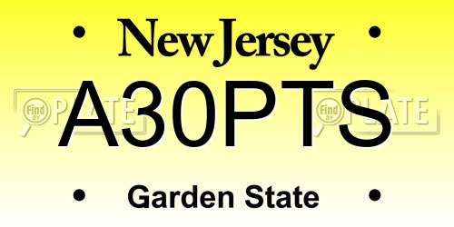 A30PTS New Jersey License Plate