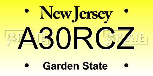 A30RCZ New Jersey License Plate