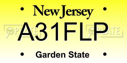 A31FLP New Jersey License Plate