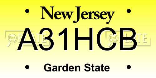 A31HCB New Jersey License Plate