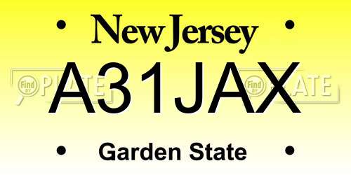 A31JAX New Jersey License Plate