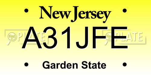 A31JFE New Jersey License Plate