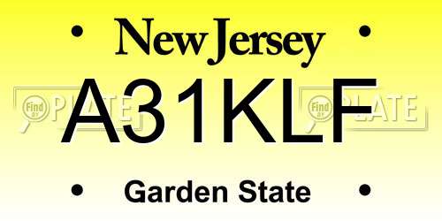 A31KLF New Jersey License Plate