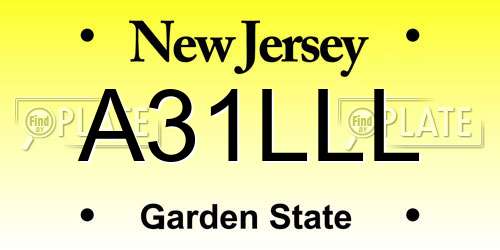 A31LLL New Jersey License Plate