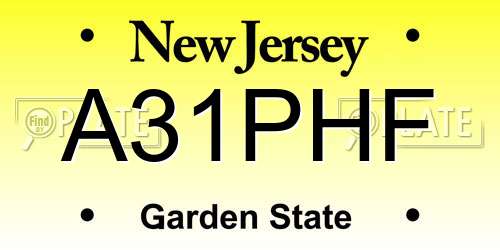 A31PHF New Jersey License Plate