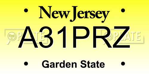 A31PRZ New Jersey License Plate