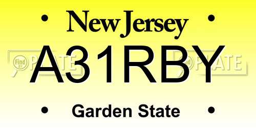 A31RBY New Jersey License Plate
