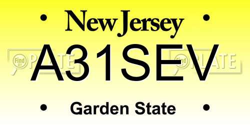 A31SEV New Jersey License Plate