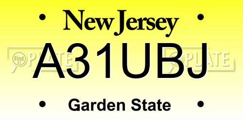 A31UBJ New Jersey License Plate