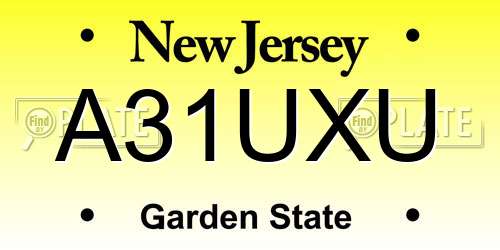 A31UXU New Jersey License Plate