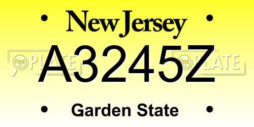 A3245Z New Jersey License Plate