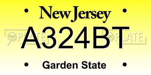 A324BT New Jersey License Plate