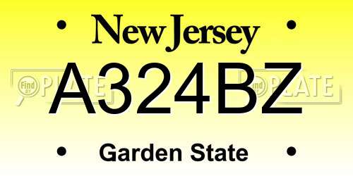 A324BZ New Jersey License Plate