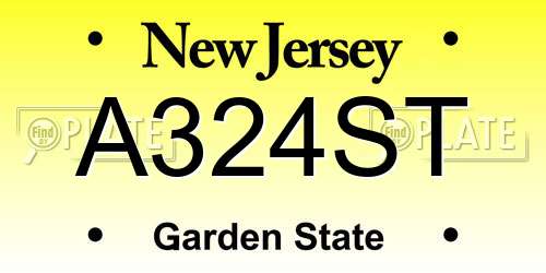 A324ST New Jersey License Plate
