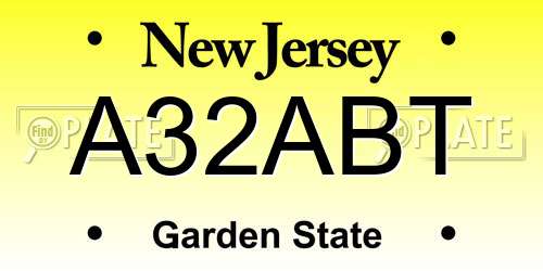 A32ABT New Jersey License Plate