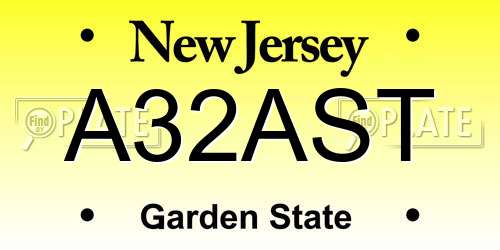 A32AST New Jersey License Plate
