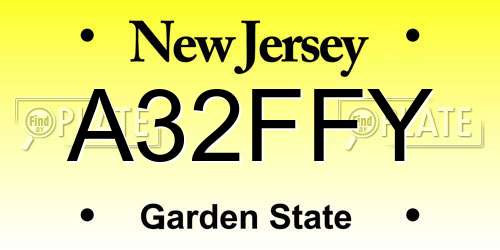 A32FFY New Jersey License Plate