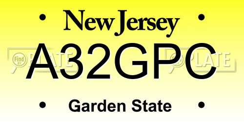 A32GPC New Jersey License Plate