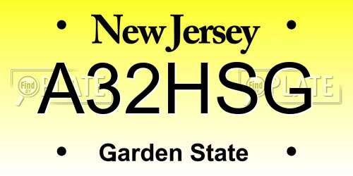 A32HSG New Jersey License Plate