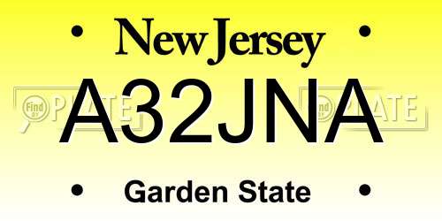 A32JNA New Jersey License Plate