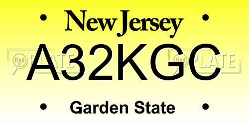 A32KGC New Jersey License Plate