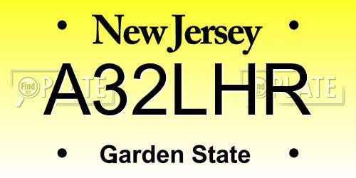 A32LHR New Jersey License Plate