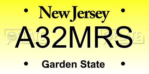 A32MRS New Jersey License Plate