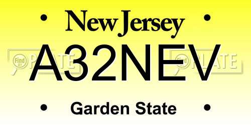 A32NEV New Jersey License Plate