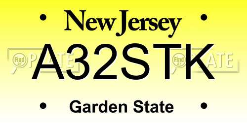 A32STK New Jersey License Plate