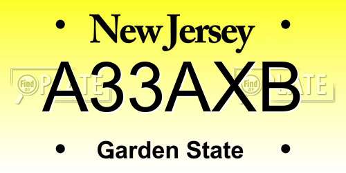 A33AXB New Jersey License Plate