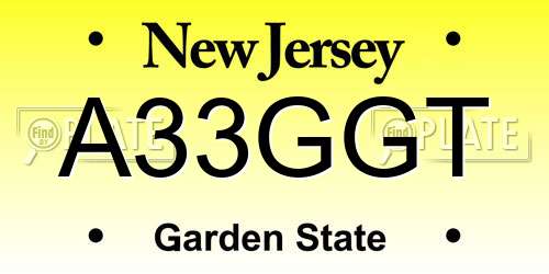A33GGT New Jersey License Plate