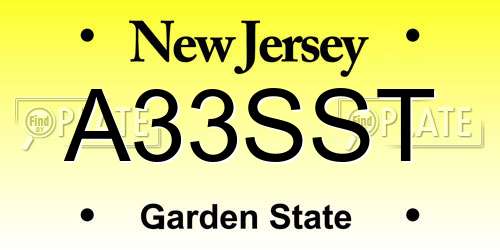 A33SST New Jersey License Plate