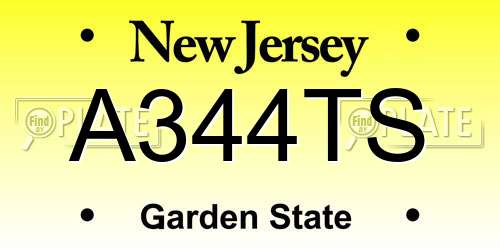 A344TS New Jersey License Plate