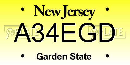 A34EGD New Jersey License Plate