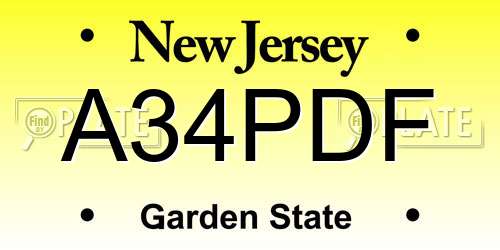 A34PDF New Jersey License Plate