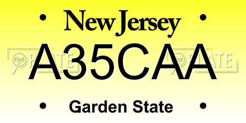 A35CAA New Jersey License Plate
