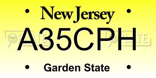 A35CPH New Jersey License Plate