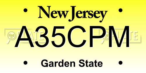 A35CPM New Jersey License Plate