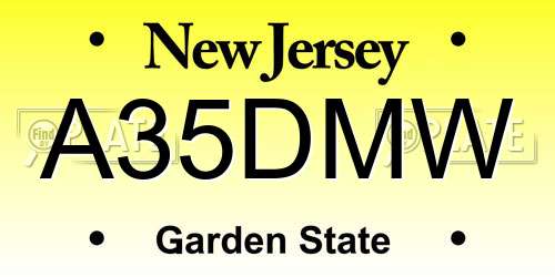 A35DMW New Jersey License Plate