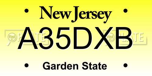 A35DXB New Jersey License Plate