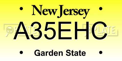 A35EHC New Jersey License Plate