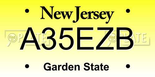 A35EZB New Jersey License Plate