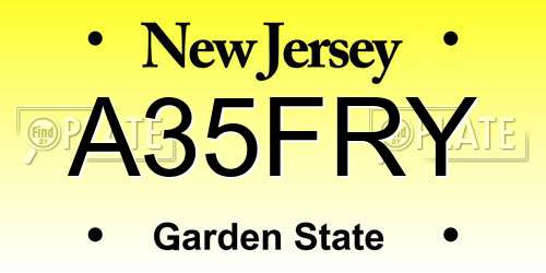 A35FRY New Jersey License Plate