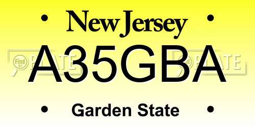 A35GBA New Jersey License Plate