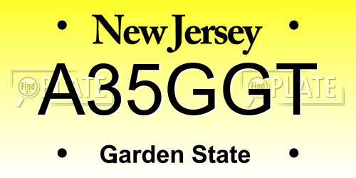 A35GGT New Jersey License Plate