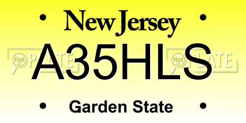A35HLS New Jersey License Plate