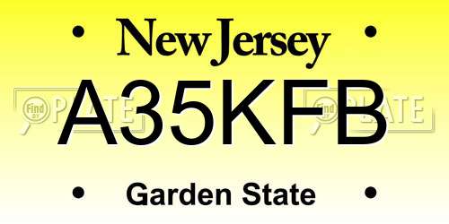 A35KFB New Jersey License Plate