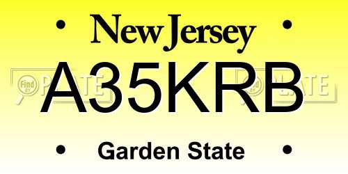 A35KRB New Jersey License Plate